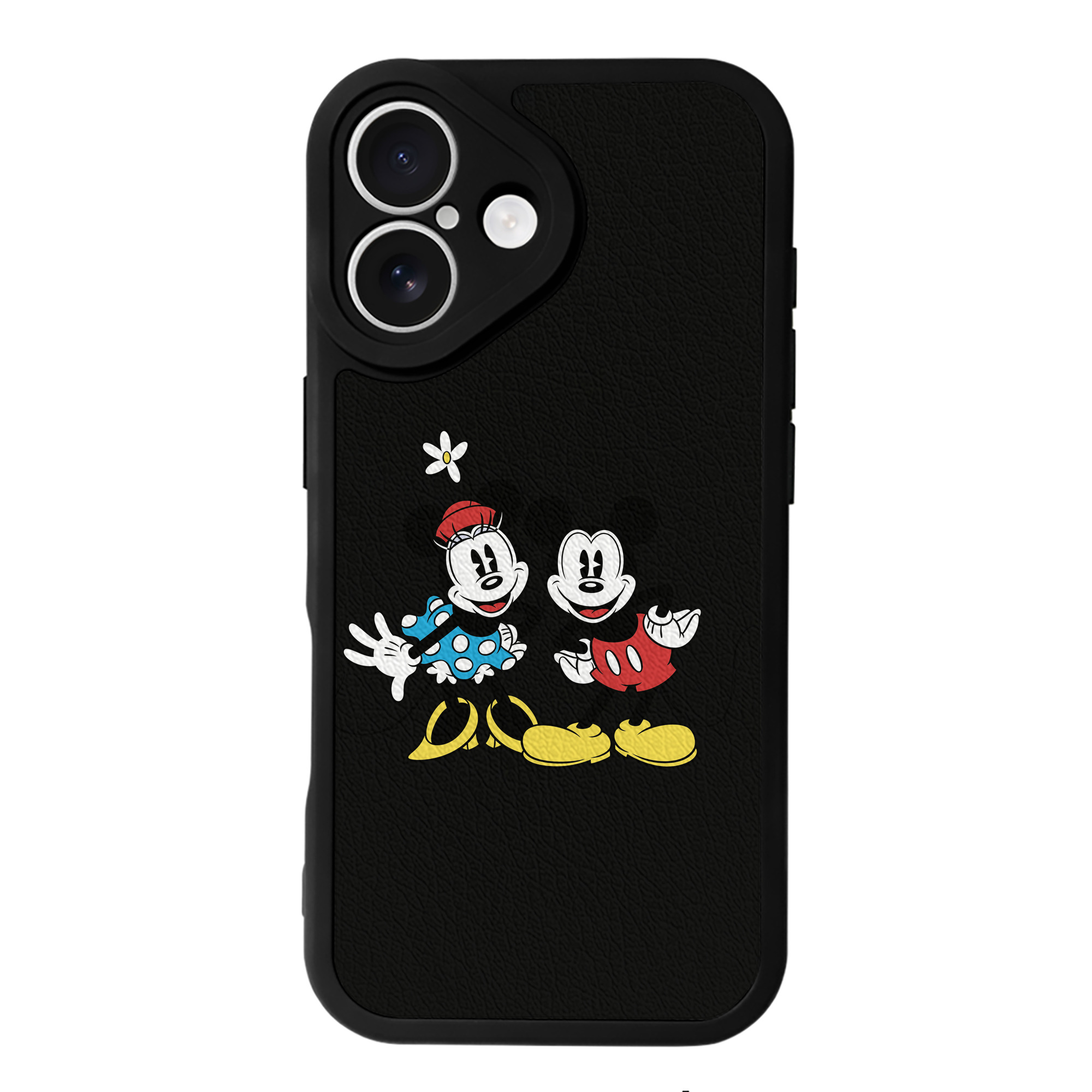 （画像用） ミッキーマウス Mickey Mouse 【iPhone 16シリーズ対応】シリコンスマホケース（レザー調） 材質：シリコン